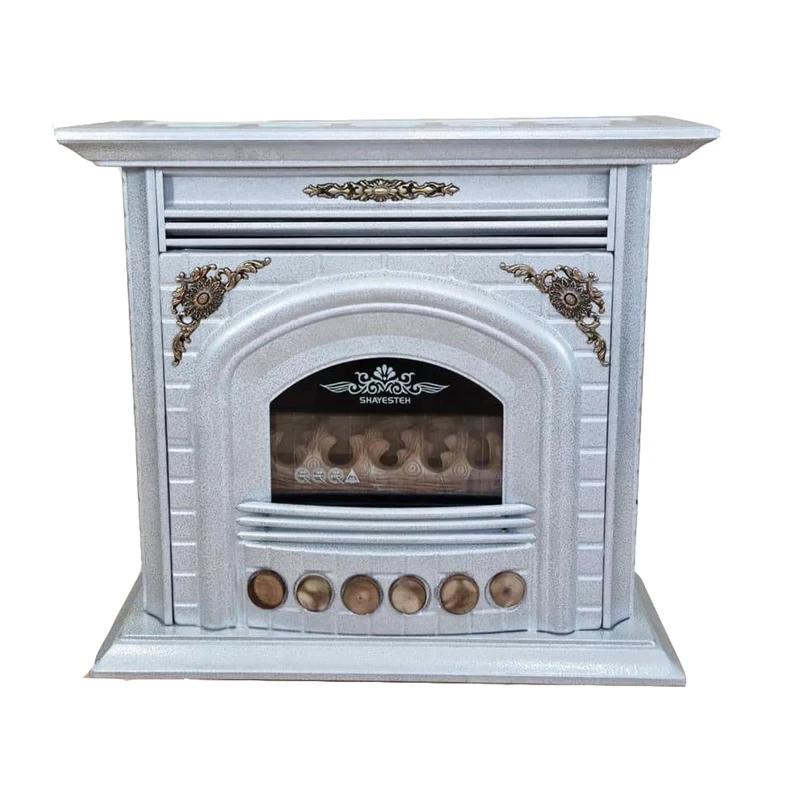 بخاری گازی شایسته مدل لوکس طرح شومینه چوبی